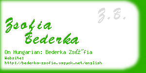 zsofia bederka business card